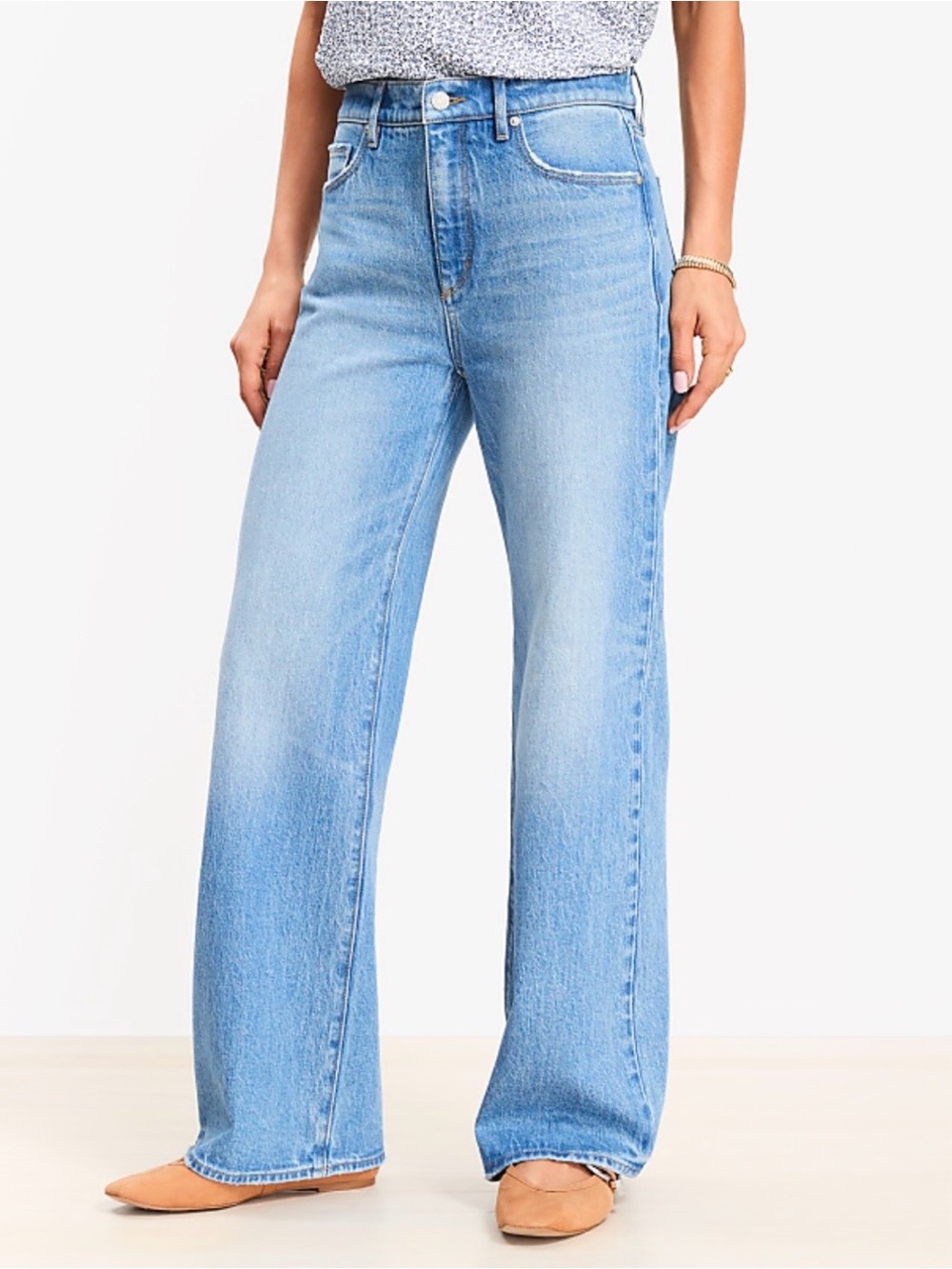 LOFT High Rise Wide Leg Jeans in Vintage Indigo • Sz 4/27